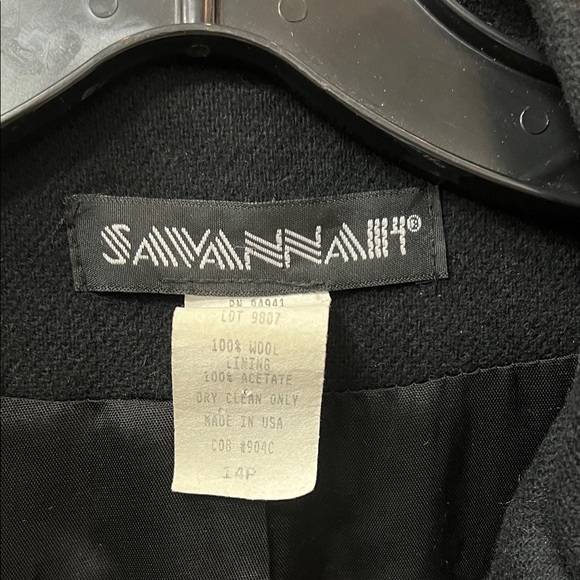 Savannah Women's Vintage Wool Black Blazer - Picture 2 of 3